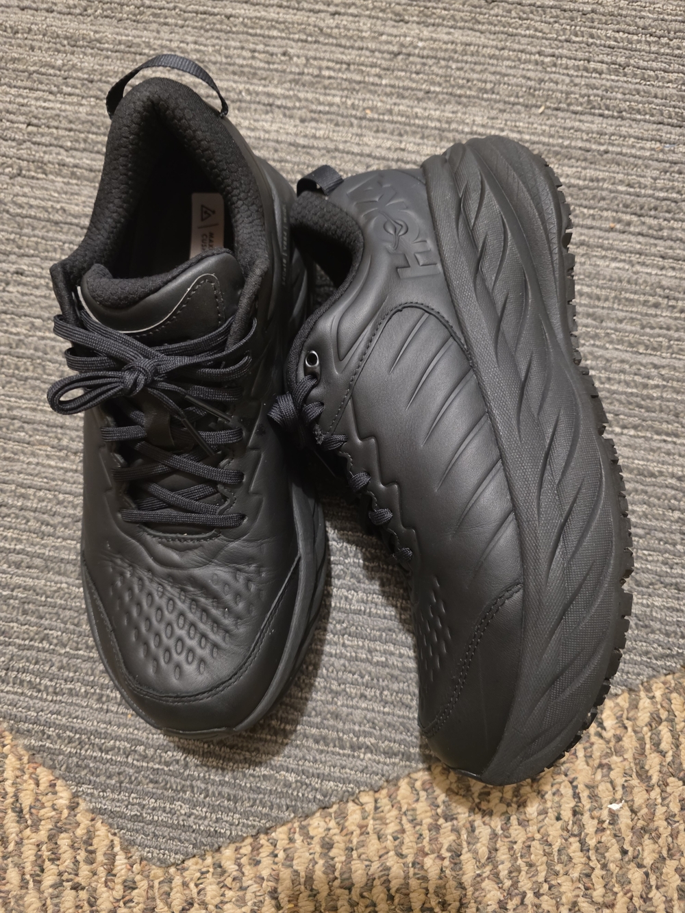 HOKA Men's All-Black Cushioned Working Shoes